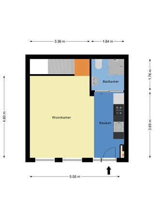 Floorplan - Hogenbanweg 122A, 3028 GV Rotterdam